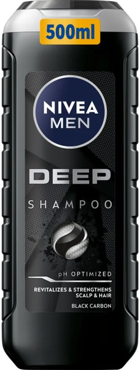 NIVEA Men Deep Shampoo Zwart Koolstof 500ml