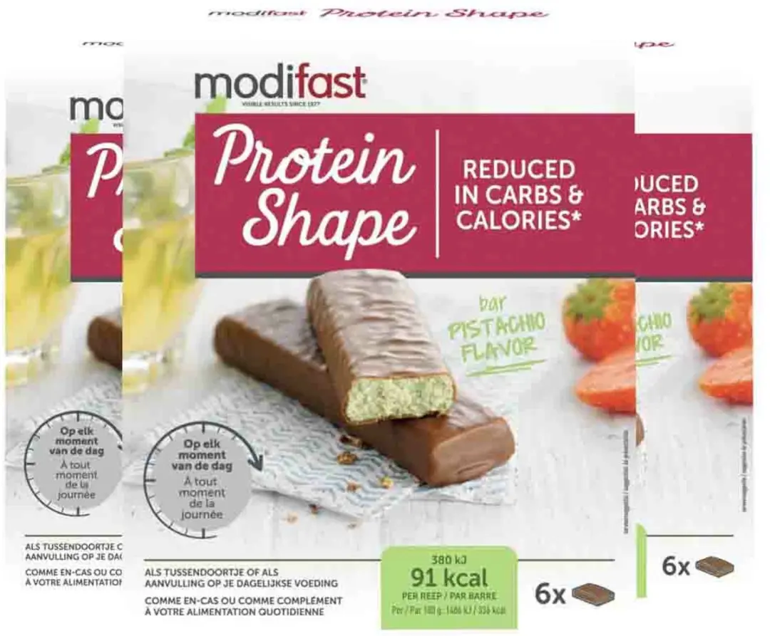 Modifast Protein Shape Reep Chocolade-Pistache - 3x6x27g