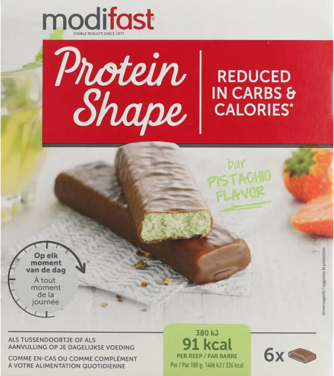 Modifast Protein Shape Reep Chocolade-Pistache - 3x6x27g