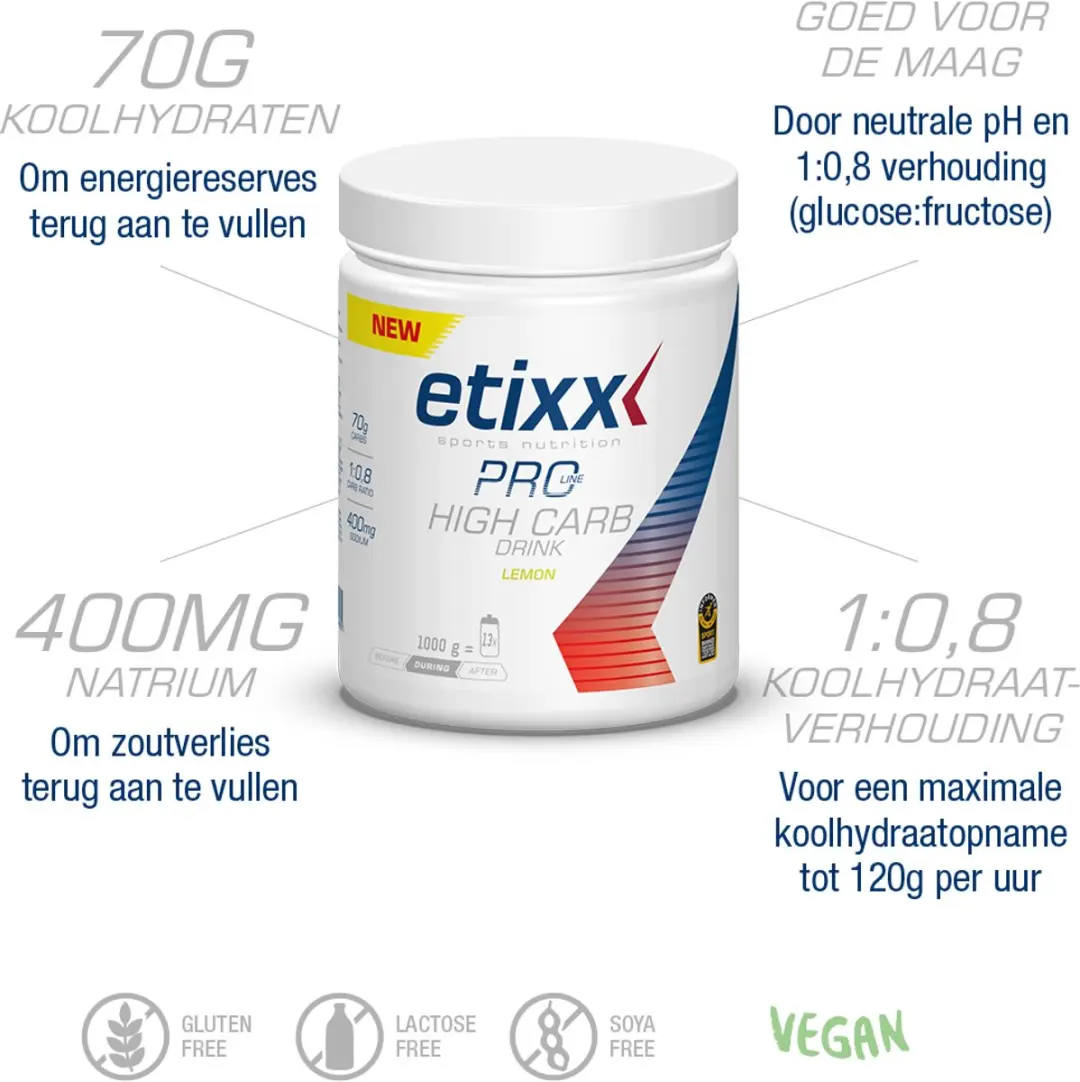 Etixx Pro Line High Carb Drink Lemon 1000g
