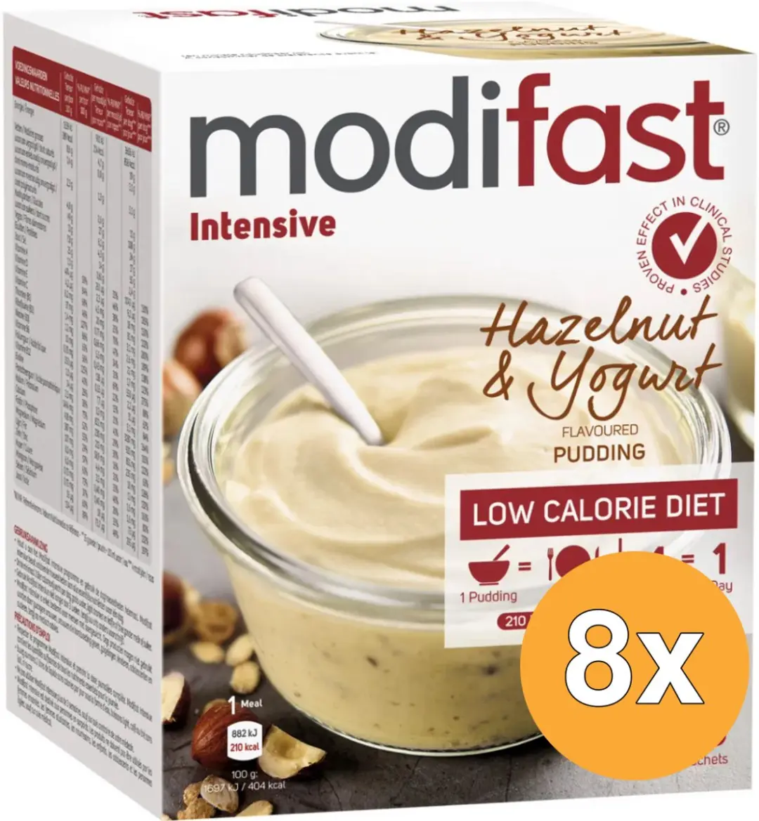 Modifast Weight Control Pudding Hazelnoot - 8x55g