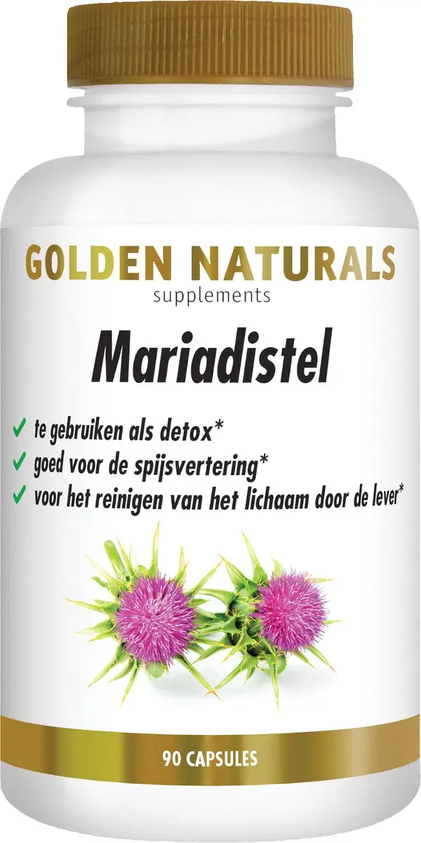 Golden Naturals Mariadistel 90 Veganistische Capsules