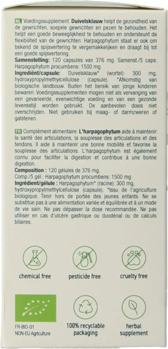 Purasana Duivelsklauw BIO - 120 Capsules