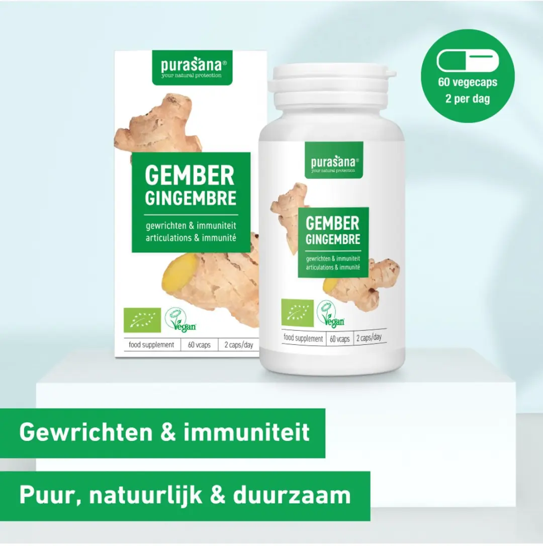 Purasana Gember 250mg Vegacapsules - 60 Stuks