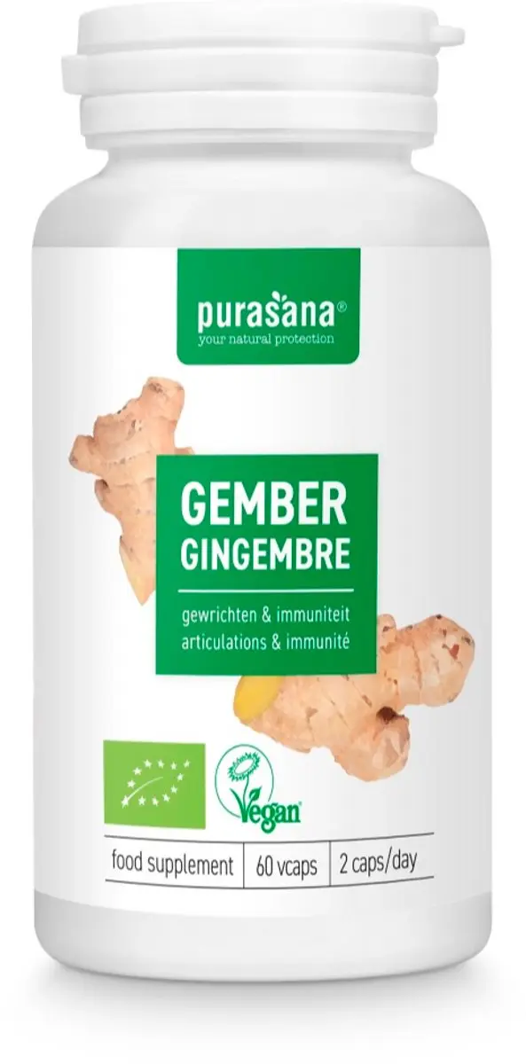Purasana Gember 250mg Vegacapsules - 60 Stuks