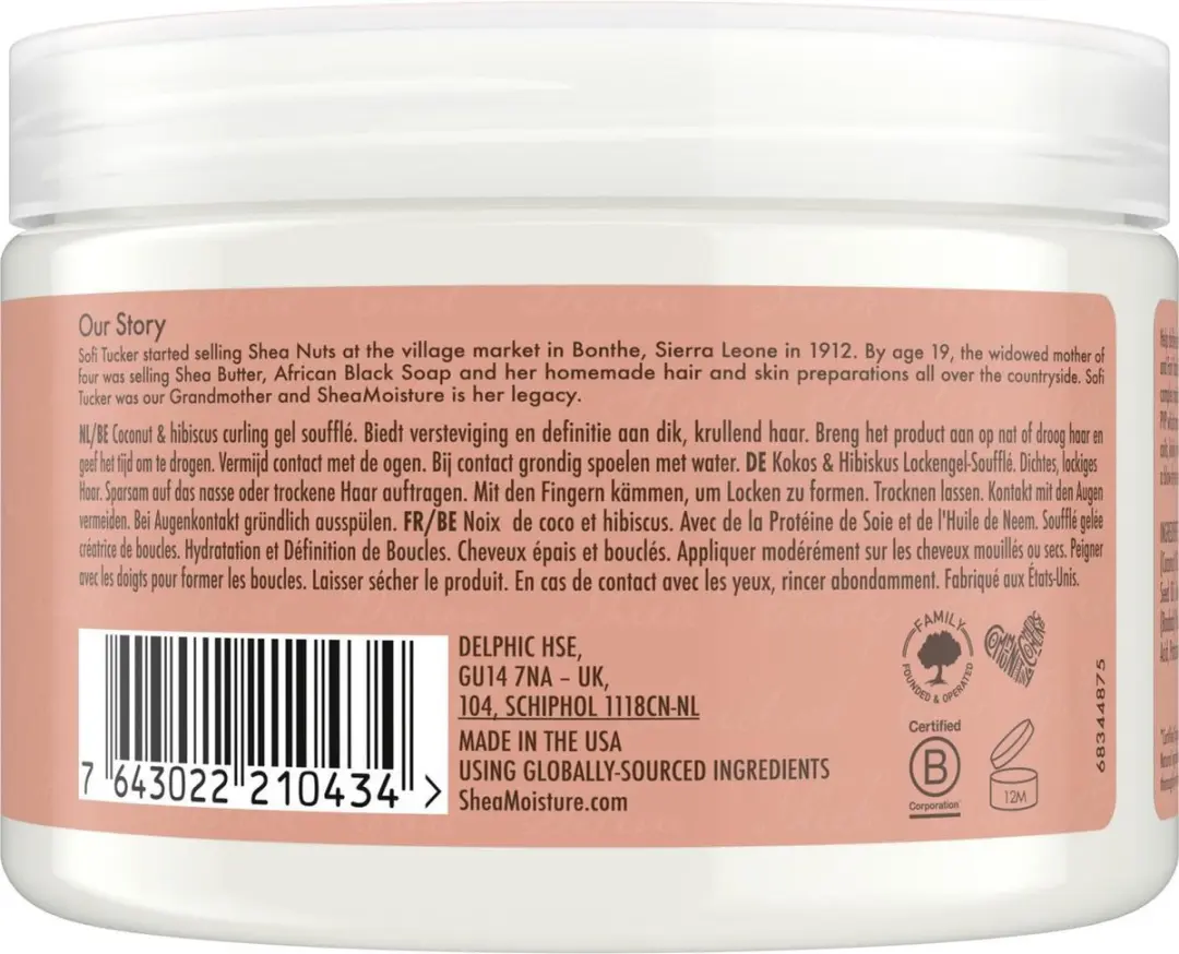 Shea Moisture Coconut & Hibiscus Curling Gel Soufflé 326ml