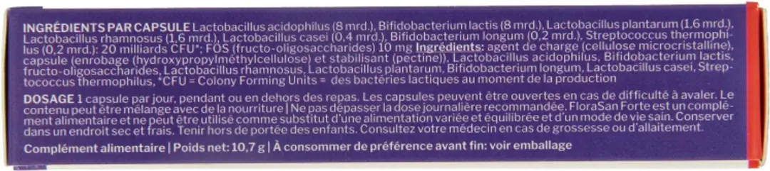 Nutrisan Florasan Forte 30 Capsules - 20 Miljard Bacteriën