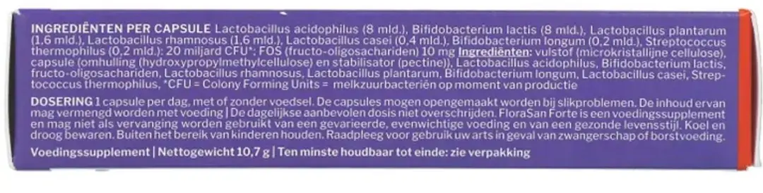 Nutrisan Florasan Forte 30 Capsules - 20 Miljard Bacteriën