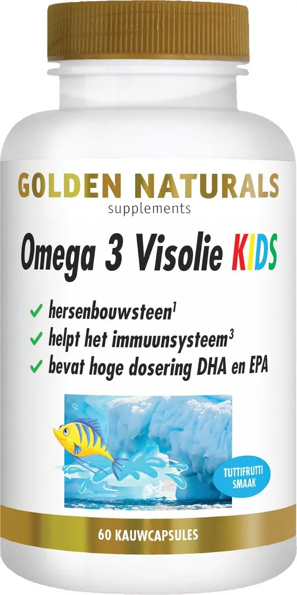 Golden Naturals Omega 3 Visolie KIDS 60 Kauwcapsules