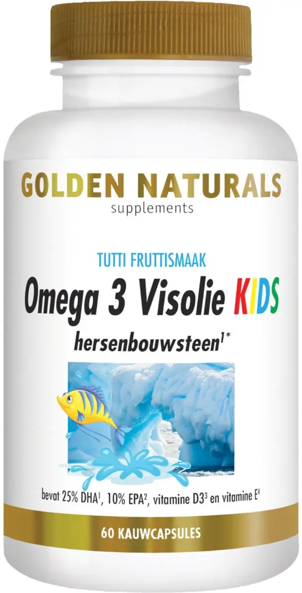 Golden Naturals Omega 3 Visolie KIDS 60 Kauwcapsules