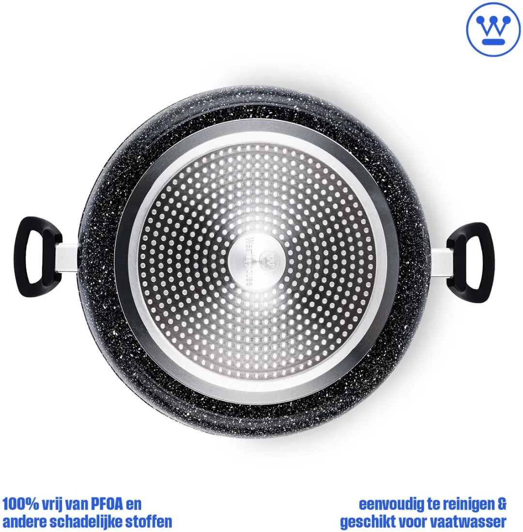Westinghouse Hapjespan Ø32cm Inductie - 6L - Zwart Marmer