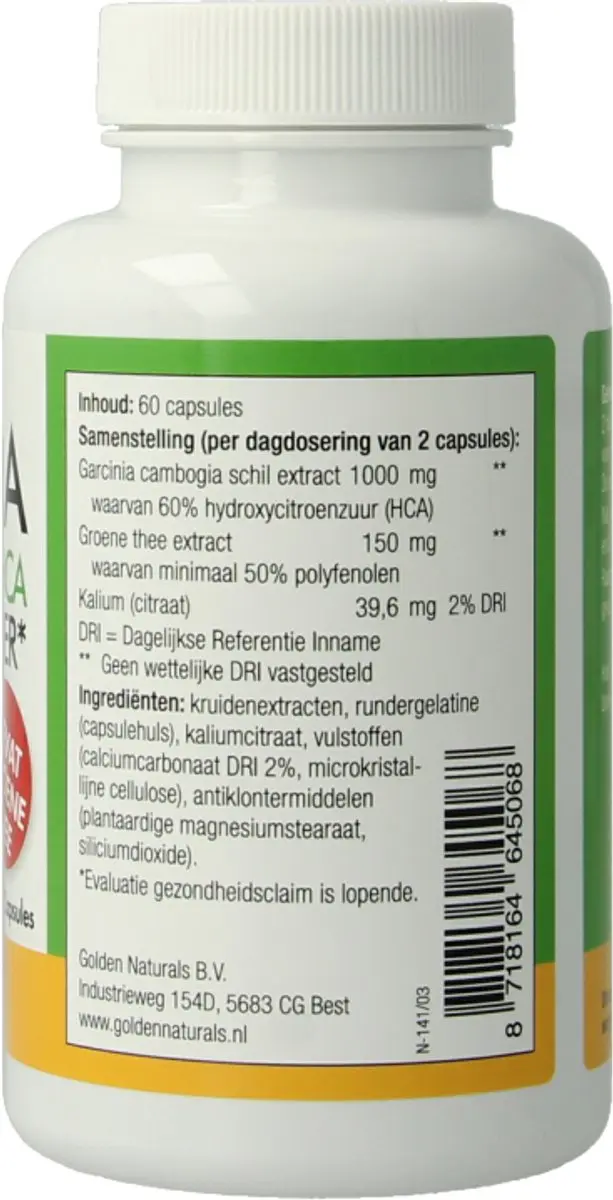 Natusor Garcinia Cambogia 60% HCA Vetverbrander - 60 Capsules