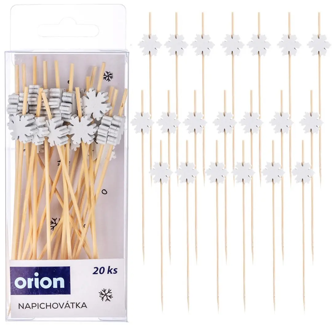 Orion Cocktailprikkers Bamboe Sneeuwvlok 20 Stuks