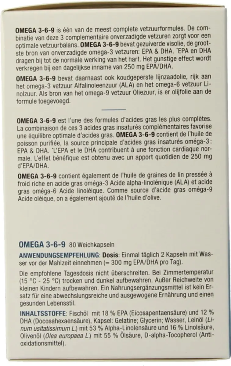 Fytostar Vianatura Omega 3-6-9 Voedingssupplement 80 Softcapsules