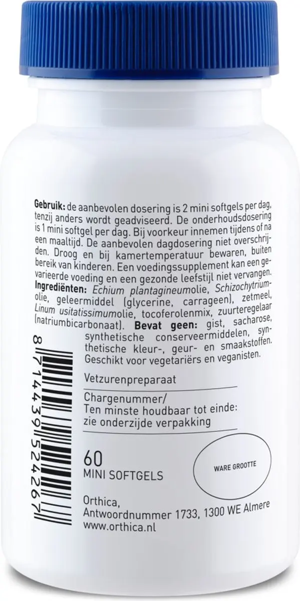 Orthica Omega 3 Vegan 180g - 2x60 Softgels