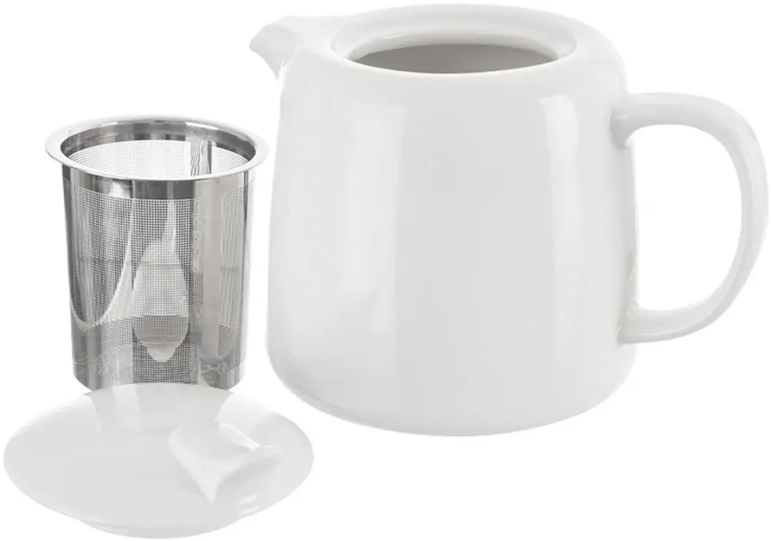 Orion Theepot met Infuser 650ml - Porselein - Wit
