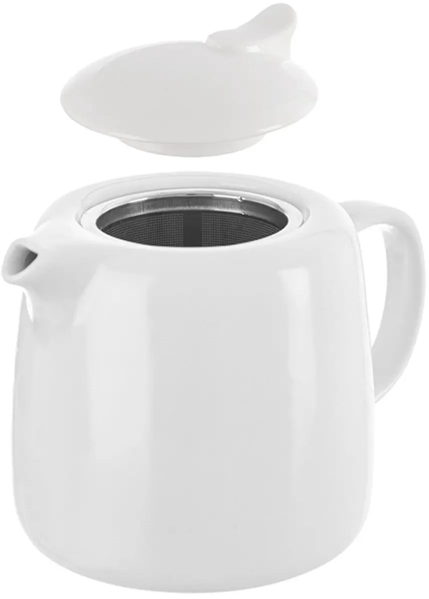 Orion Theepot met Infuser 650ml - Porselein - Wit - afbeelding 6 van 6