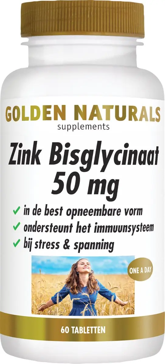Golden Naturals Zink Bisglycinaat 50mg