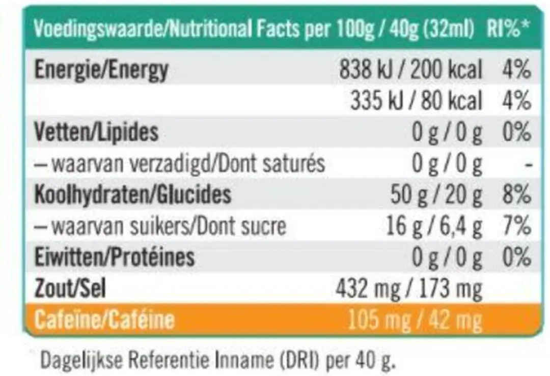 Natusport Energy Gel Cola & Caffeine - 12 Stuks