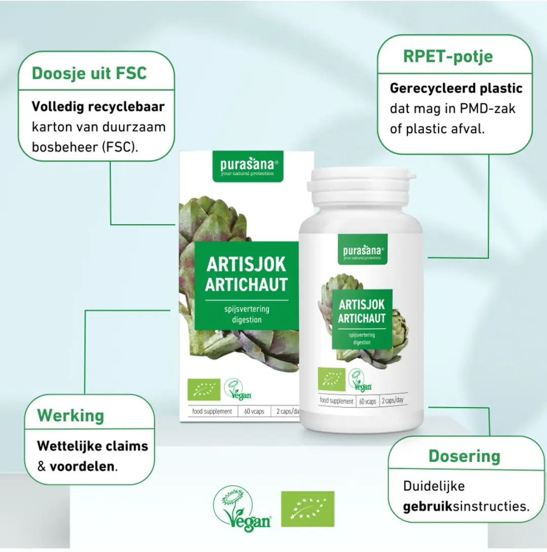 Purasana Artisjok Extract 300mg - 60 Vegacapsules