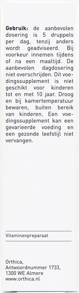 Orthica Vegan D3 Oliedruppels 15ml