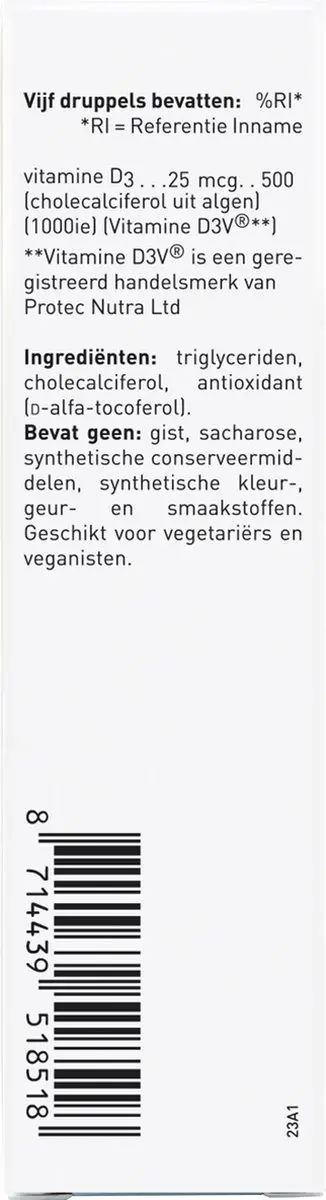 Orthica Vegan D3 Oliedruppels 15ml