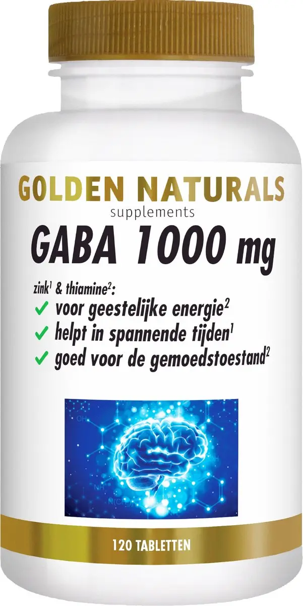 Golden Naturals GABA 1000mg Veganistische Tabletten