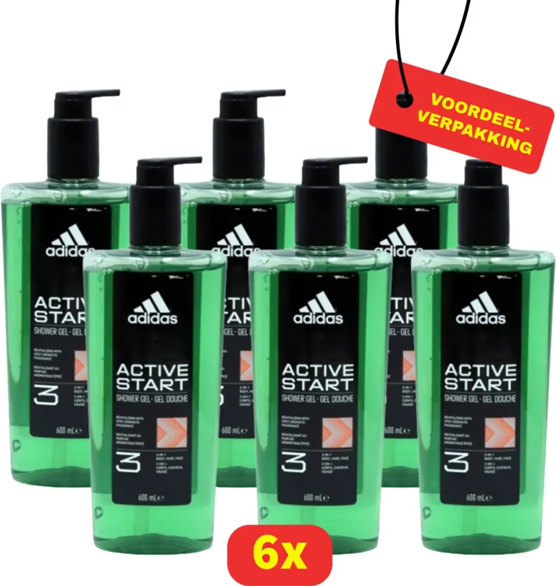 adidas Active Start 3-in-1 Douchegel 6x600ml