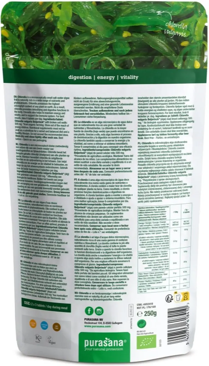 Purasana Chlorella Tabletten 500 Stuks