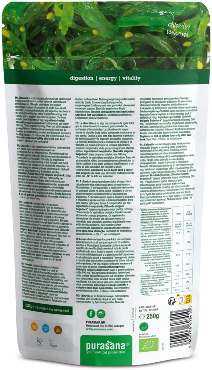 Purasana Chlorella Tabletten 500 Stuks