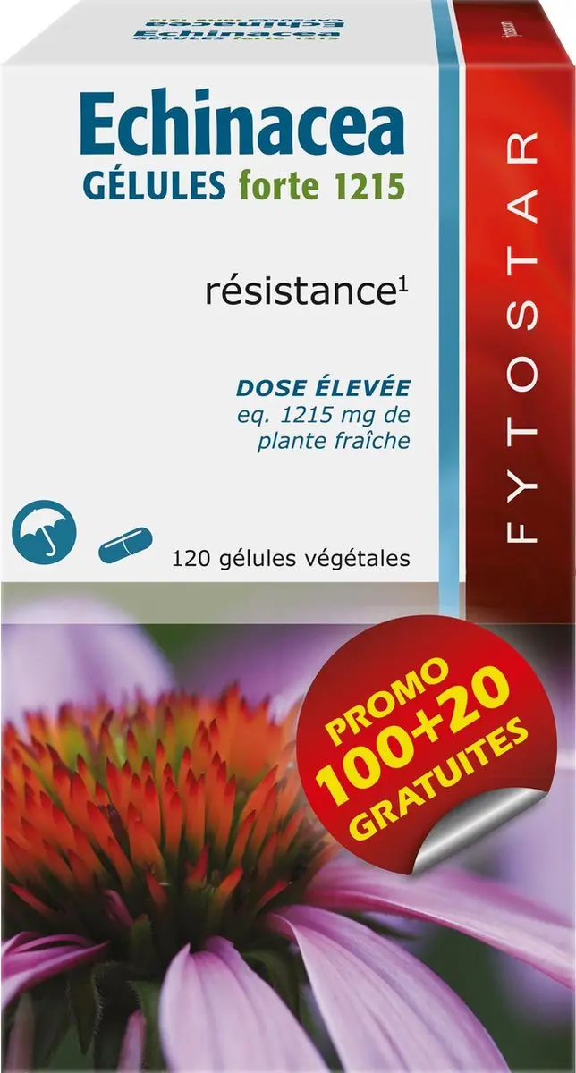 Fytostar Echinacea Forte 1215mg Voedingssupplement - 120 Capsules