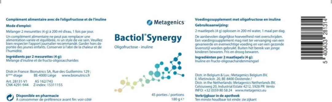 Metagenics Bactiol Synergy 180g