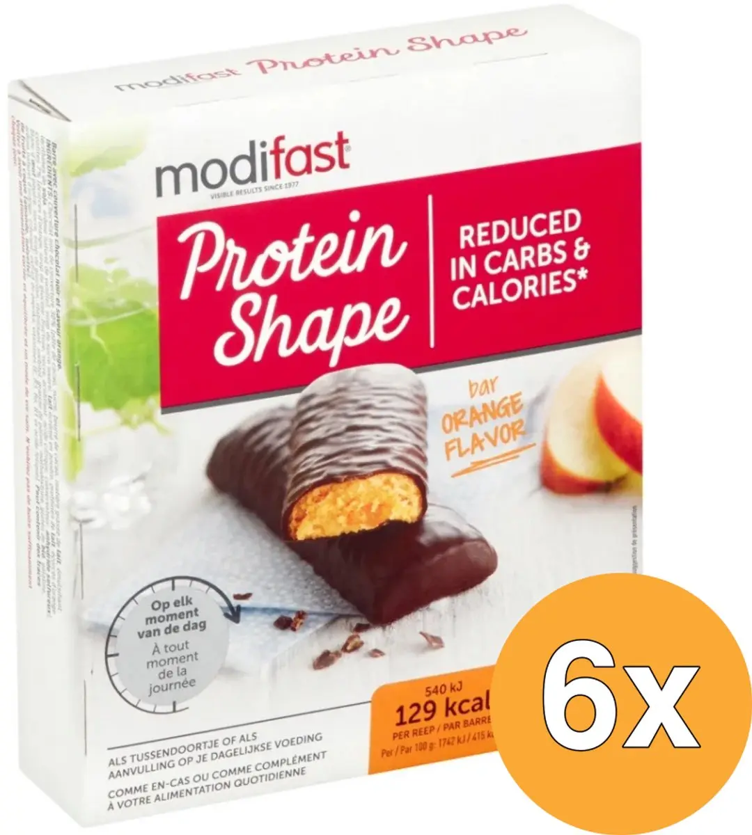 Modifast Protein Shape Repen - 36 Stuks (6x6) - 186g - Sinaas & Pure Chocolade
