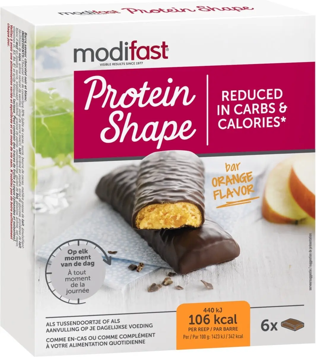 Modifast Protein Shape Repen - 36 Stuks (6x6) - 186g - Sinaas & Pure Chocolade