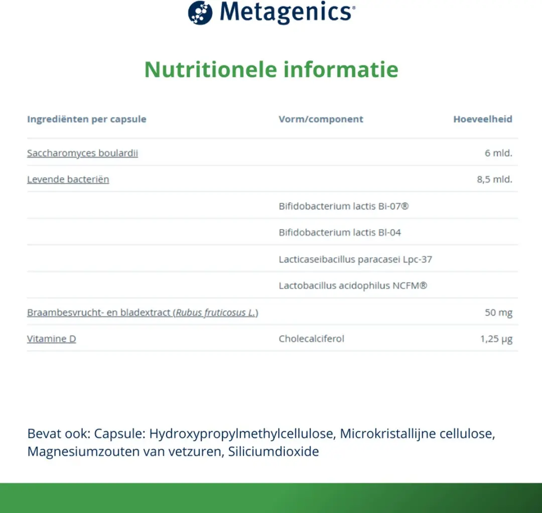 Metagenics Bactiol Duo 60 Capsules