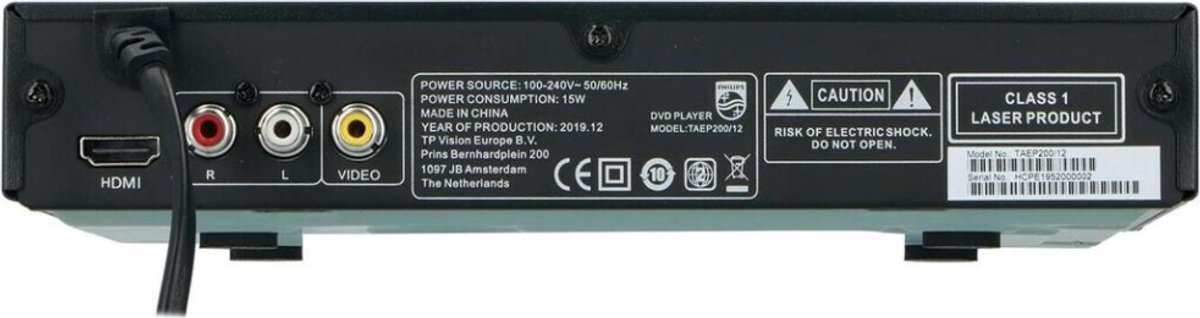 Philips TAEP200 - DVD-speler met CD-ondersteuning - Inclusief HDMI Kabel - Zwart