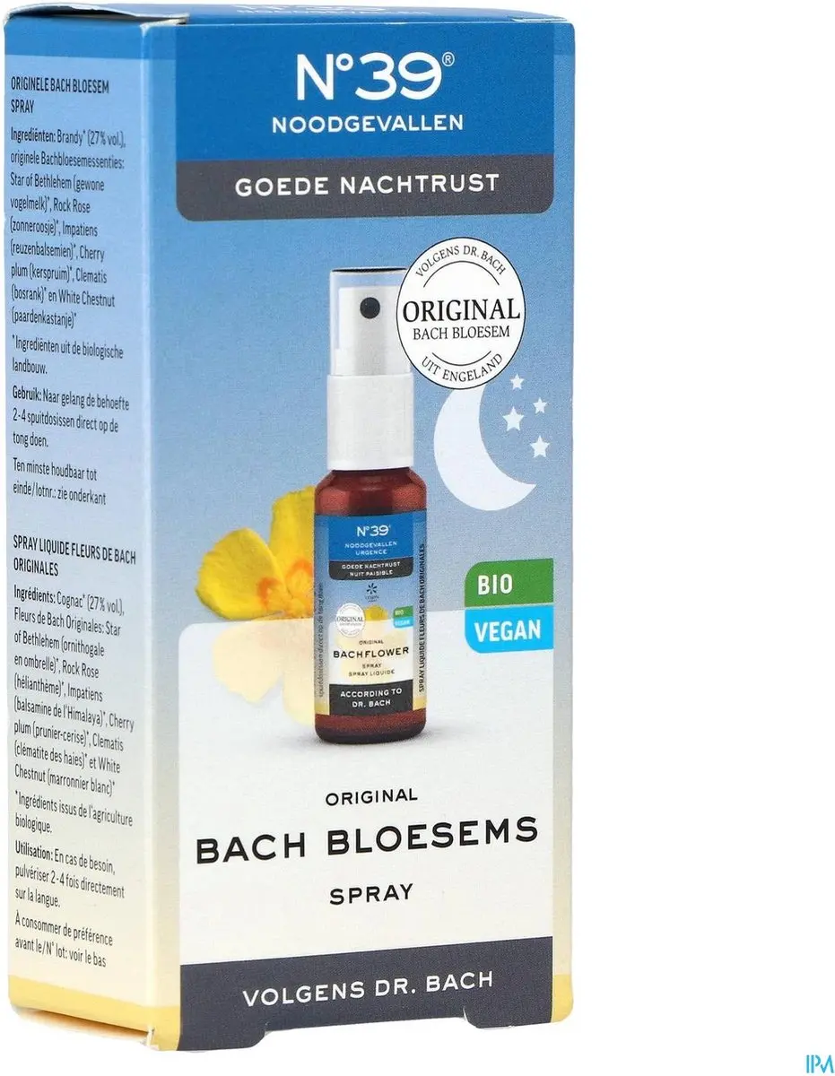 Bach Bio N°39 Noodgevallen Nacht Spray 20ml