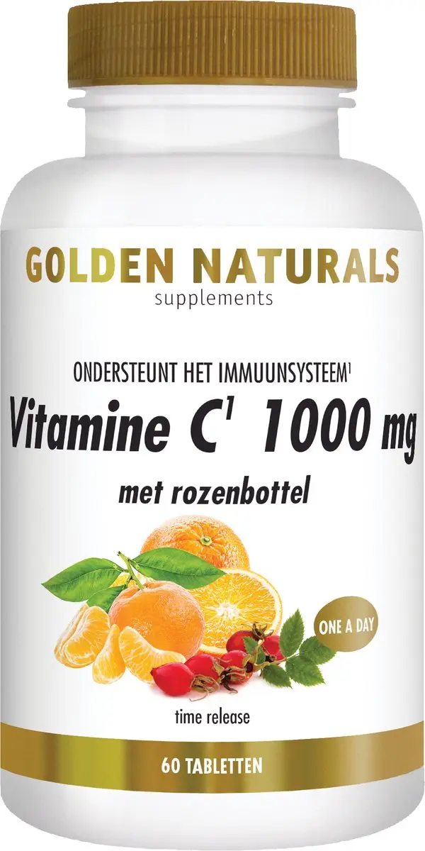 Golden Naturals Vitamine C 1000mg Rozenbottel 60 Vegan Tabletten