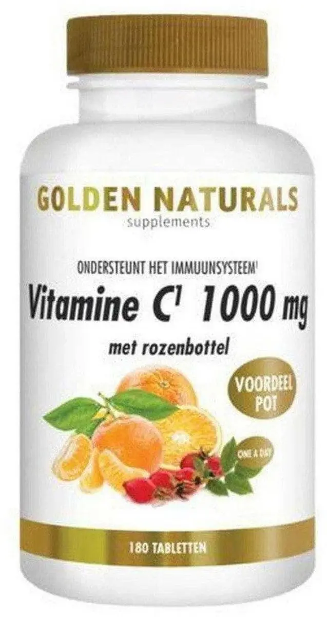 Golden Naturals Vitamine C 1000mg Rozenbottel 60 Vegan Tabletten