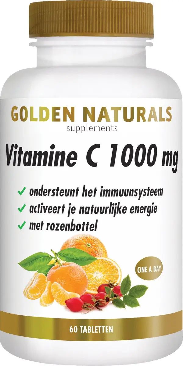 Golden Naturals Vitamine C 1000mg Rozenbottel 60 Vegan Tabletten