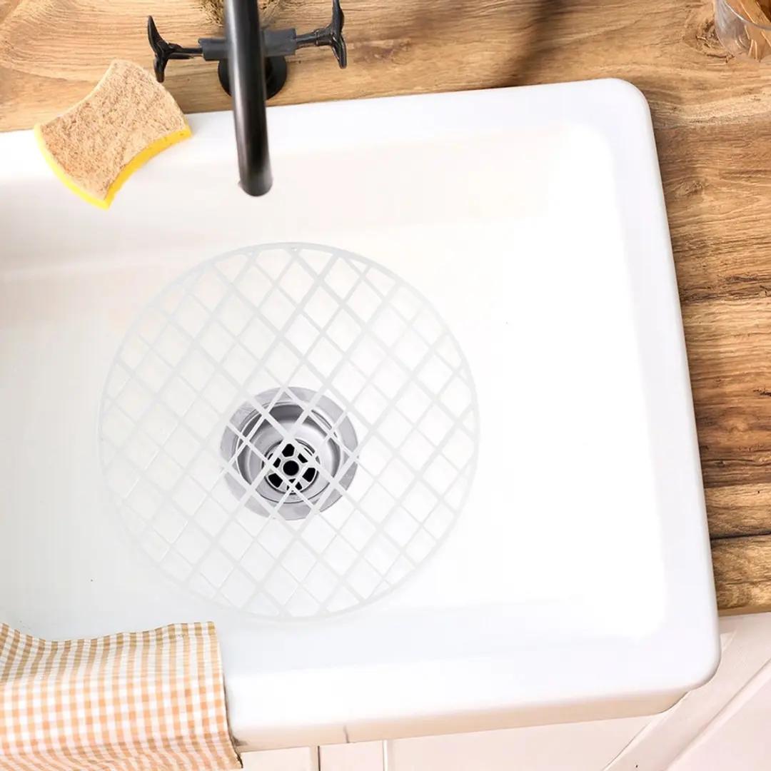 Orion Gootsteenmat Rond Ø32,5cm Wit - Anti-slip & Vaatwasserbestendig