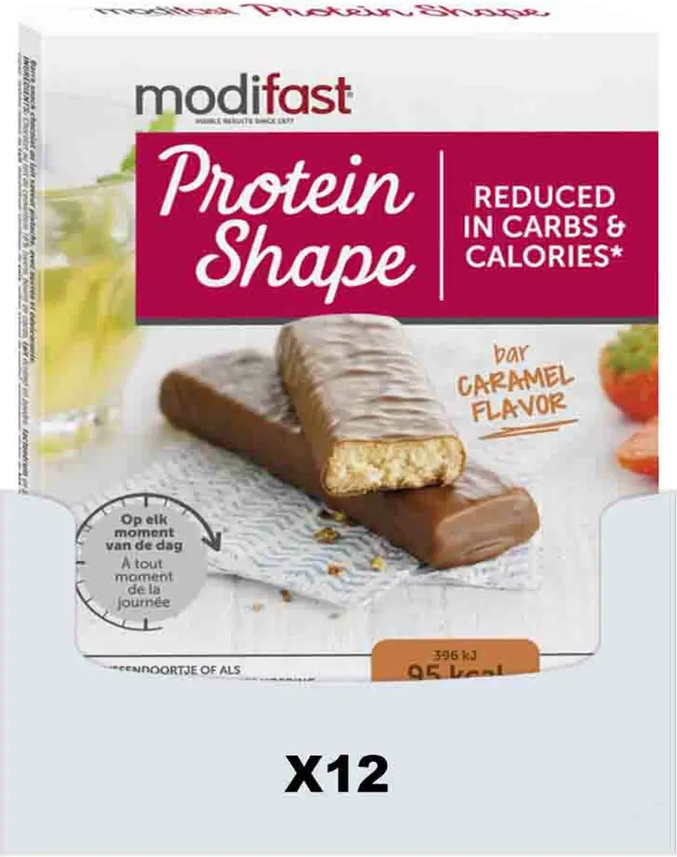Modifast Protiplus Reep Caramel - 12 Stuks