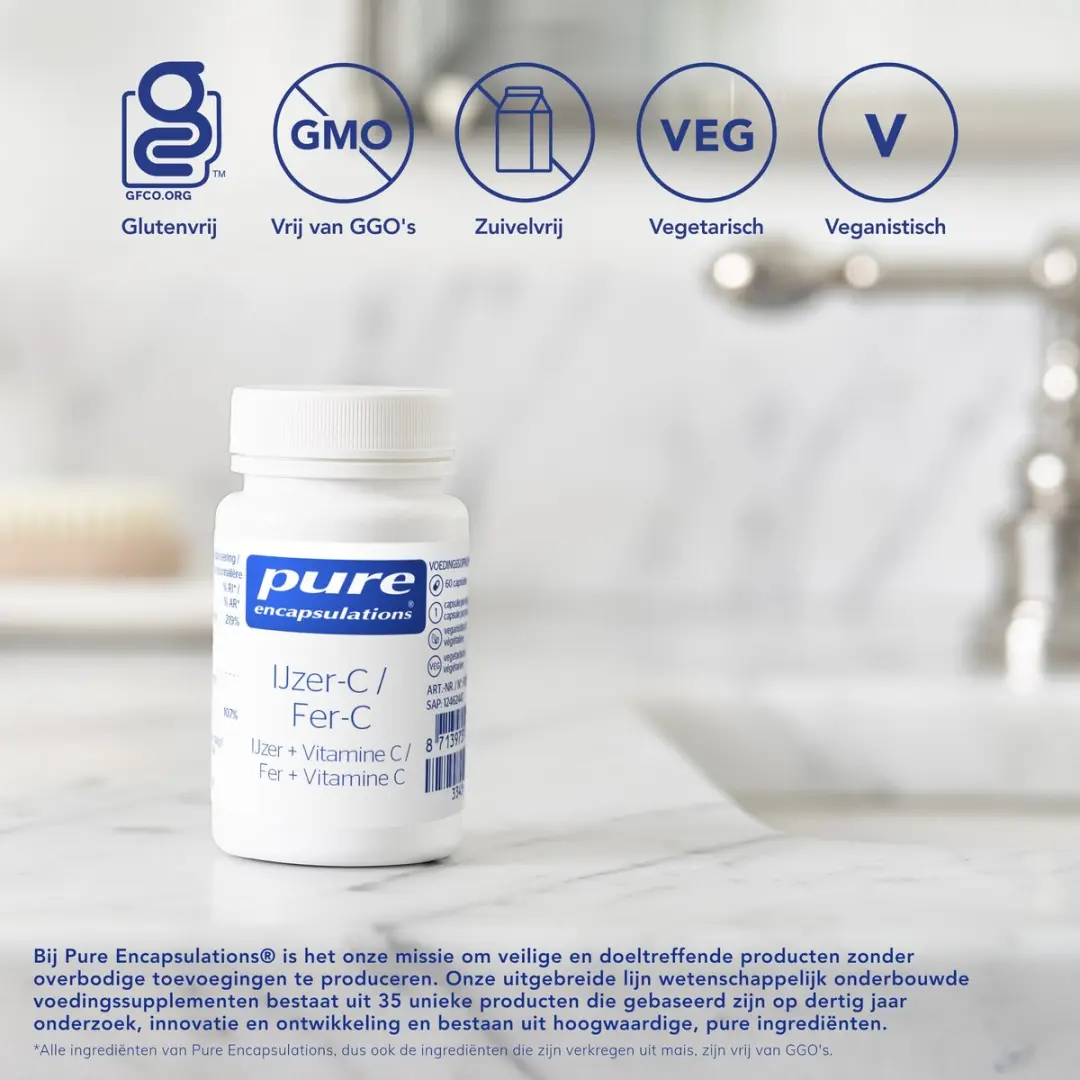 Pure Encapsulations IJzer-C 60 Capsules
