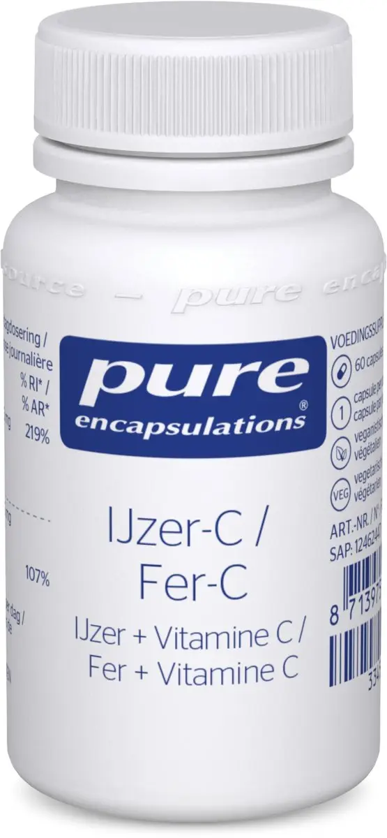Pure Encapsulations IJzer-C 60 Capsules