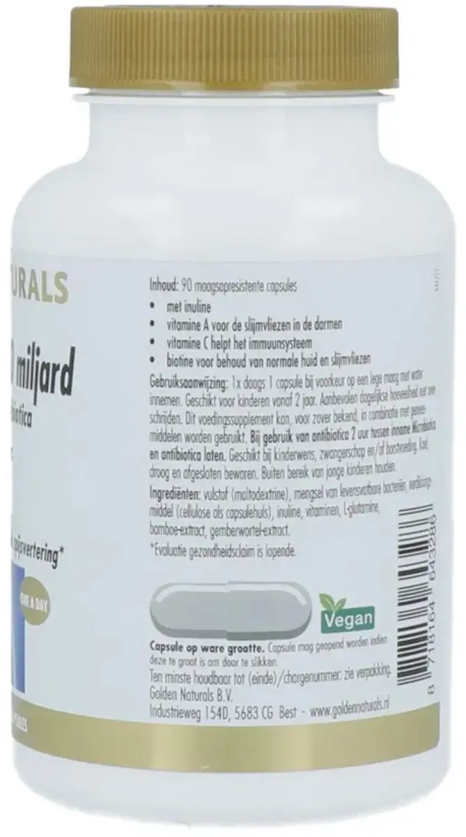 Golden Naturals Microbiotica 90 Veganistische Capsules