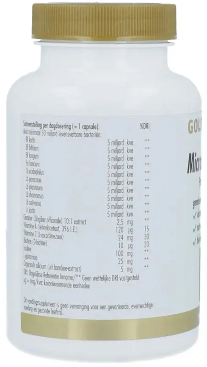Golden Naturals Microbiotica 90 Veganistische Capsules