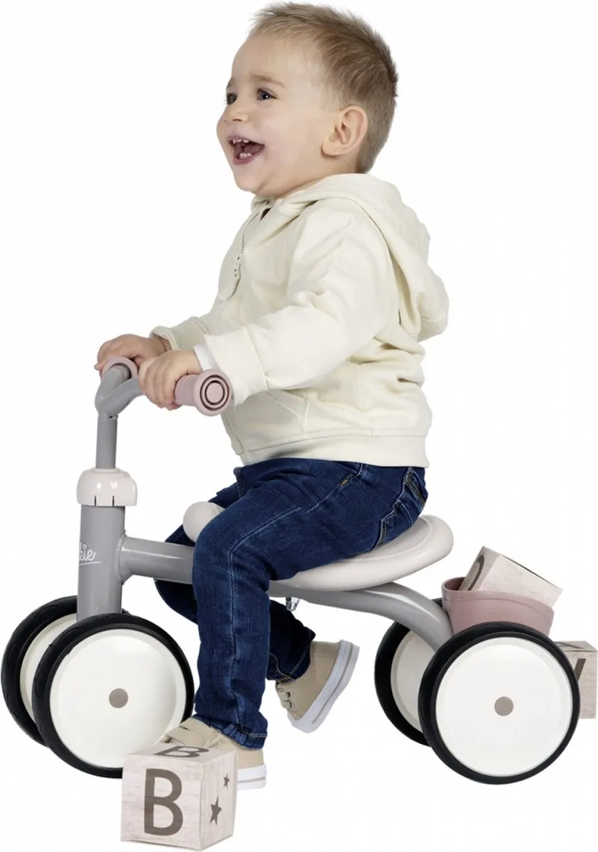Smoby Rookie Loopfiets Step 10 Inch - Roze/Grijs