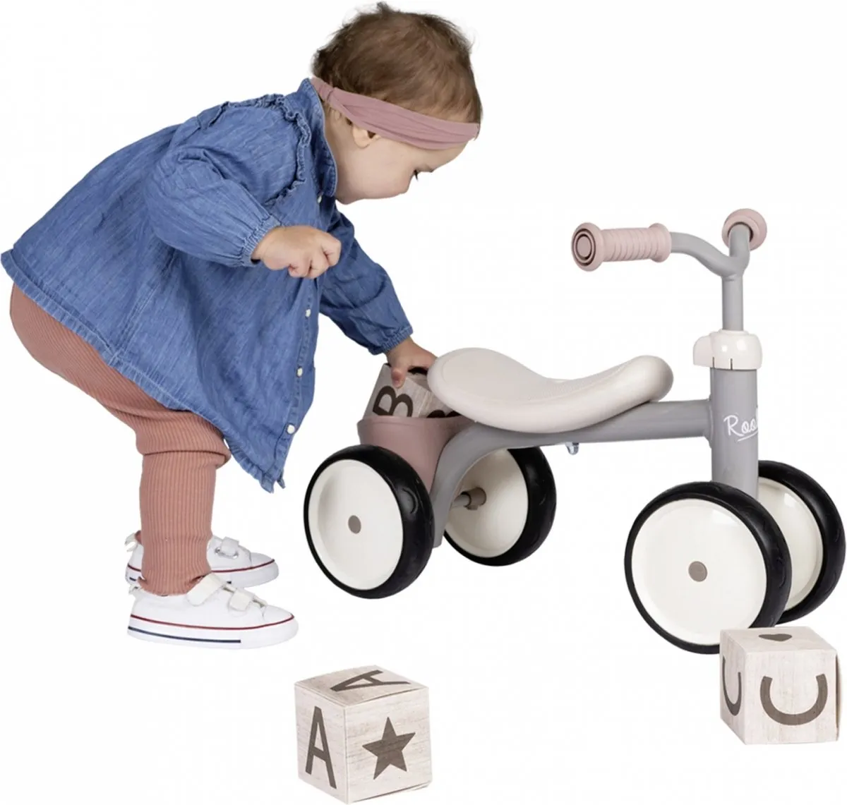 Smoby Rookie Loopfiets Step 10 Inch - Roze/Grijs