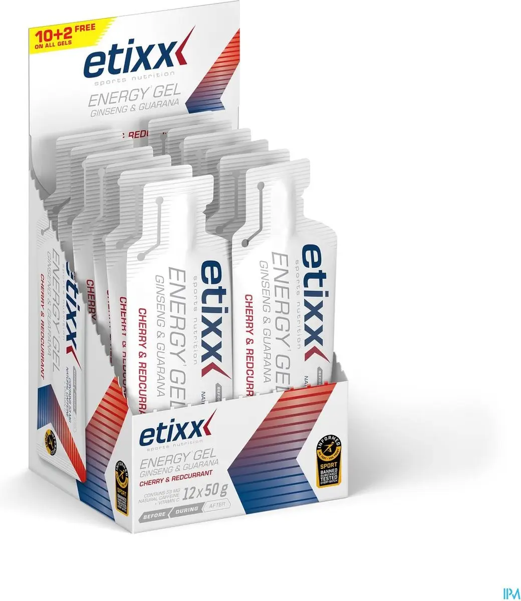 Etixx Energy Gel Red Fruits 12x50g - Cafeïne & Koolhydraten