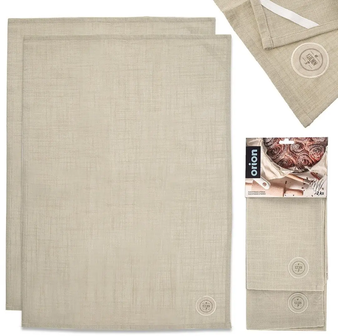 Orion Greenish Katoenen Keukendoeken - 2 Stuks - 70x50cm - Olijfkleur
